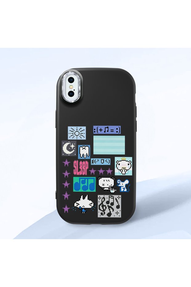 Black Silicone Case with Shock-Absorbing Camera Protections Compatible with iPhone X/Xs