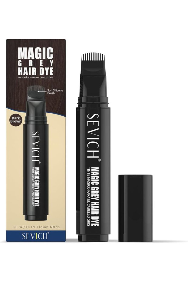 Grey Hair Dye Pen, Root Touch Up Pen - Use for Grey Hair Coverage, Natural Plant Extracts, Easy to Apply, Waterproof and Sweat-proof, Suitable for Men and Women
