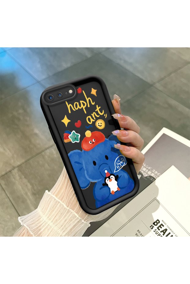 Black Silicone Case Compatible with iPhone 7 Plus/8 Plus, Shockproof with Camera Protection