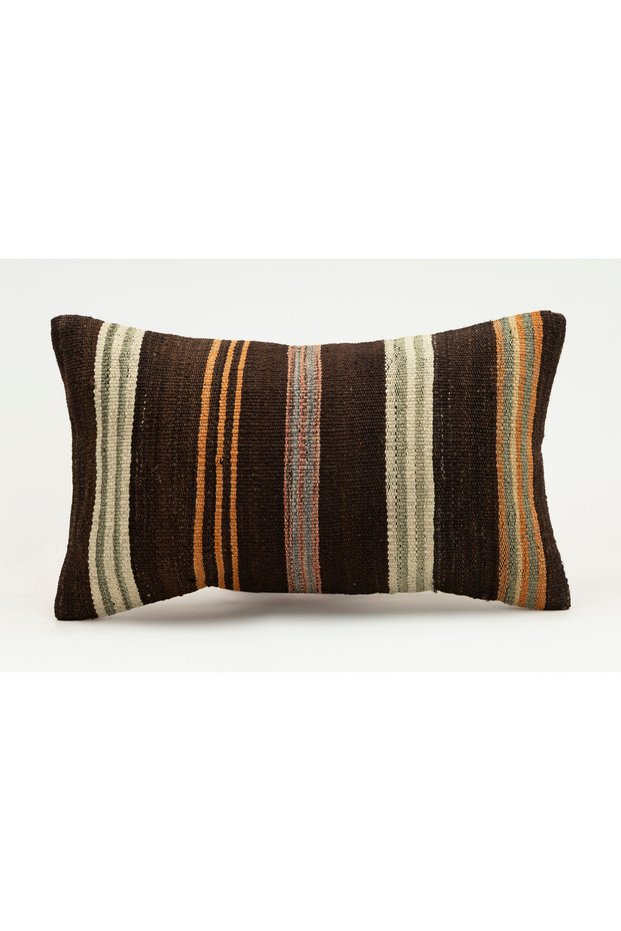 Handmade Vintage Throw Pillow Cover Made from Old Kilim, Wool, 30X50 cm