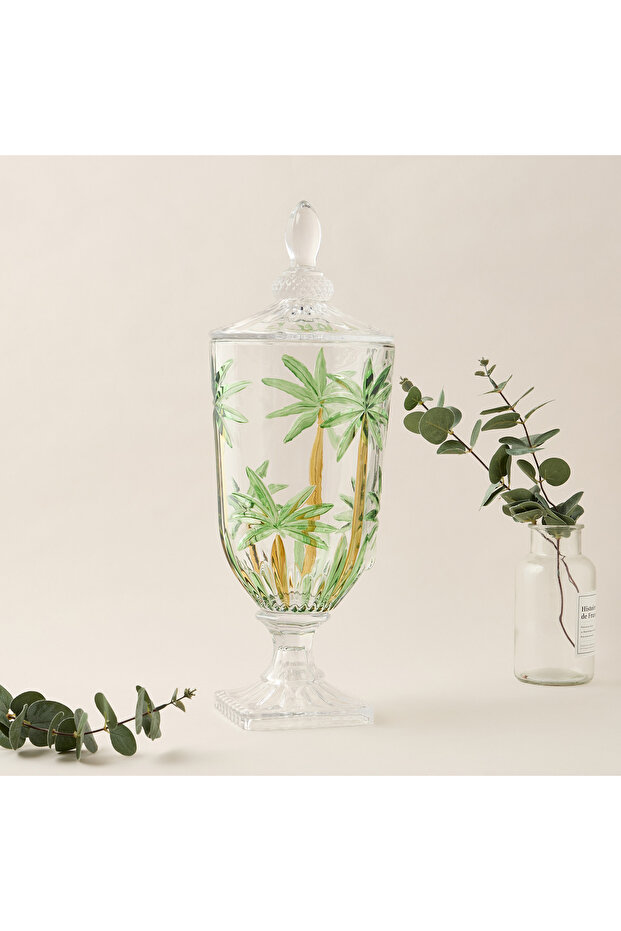Palm Tree Hand-Painted Beverage Dispenser - 3.5 L