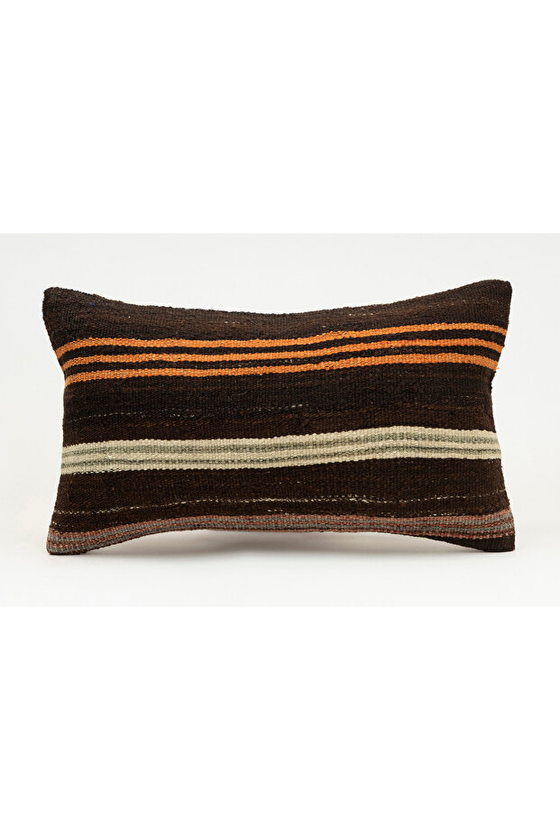 Handmade Vintage Throw Pillow Cover Made from Old Kilim, Wool, 30X50 cm