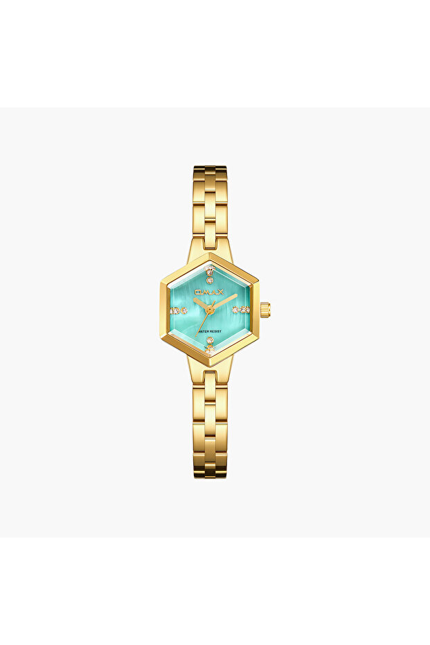 Women's Analog Hexagon 22 MM Metal Clasp Watch | SQ-CS012GT1S3