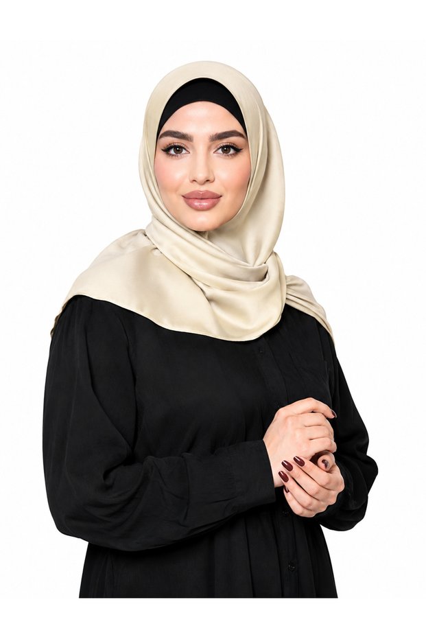 Ladies Hijab with Pearl Button Detail – Elegant Modest Headscarf for Women