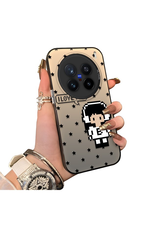 Vivo X200 Pro Compatible Hard Acrylic Back Silicone Edge Lens Protection Case