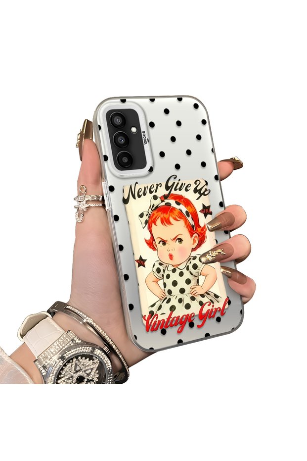 Samsung Galaxy M23/M13 Compatible Hard Acrylic Back Silicone Edge Lens Protection Case