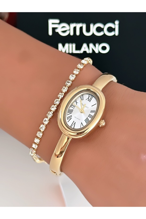 Steel Cord Special Design Clamp Model Women's Wristwatch 2 Years Warranty 3 Atm Waterproof + Bracelet Gift