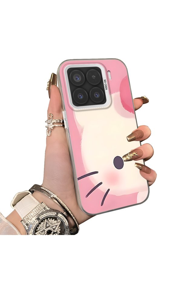 Xiaomi Mi 15 5g Compatible Hard Acrylic Back Silicone Edge Lens Protection Kitty Case