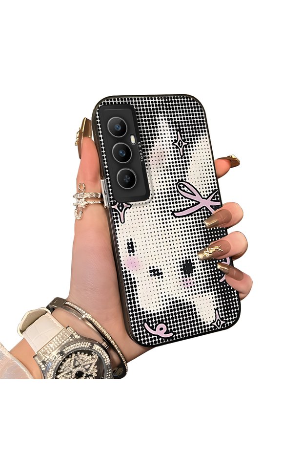Realme C65 4g Compatible Hard Acrylic Back Silicone Edge Lens Protection Case