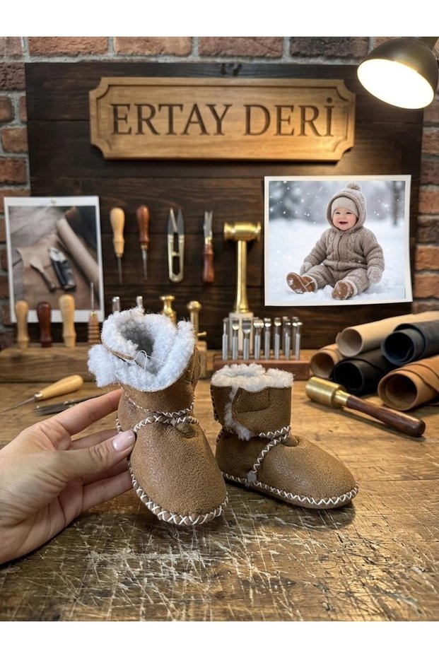 Genuine Leather Handmade Baby Booties Baby Home Shoes