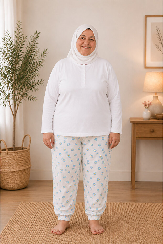 Plus Size Elastic Leg Hem Mother's Summer Pajama Bottoms
