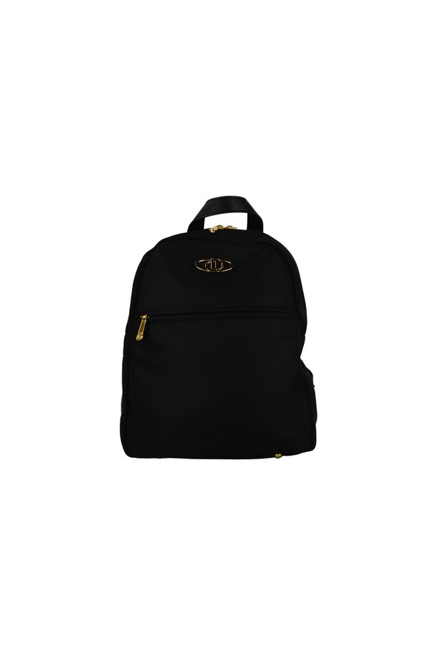Dukidaso Black Velvet Detailed Stylish and Modern Casual Women's Backpack | Summer Mt1541 Black Single Compartment