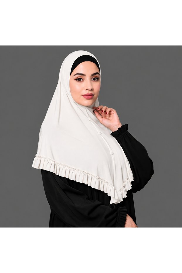 Ladies Ruffle Trim Hijab – Elegant Modest Headscarf for Women