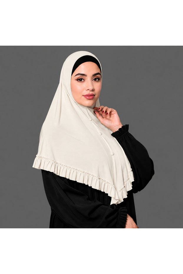 Ladies Ruffle Trim Hijab – Elegant Modest Headscarf for Women