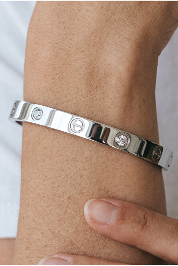 Women's Silver Alloy Stone Bracelet