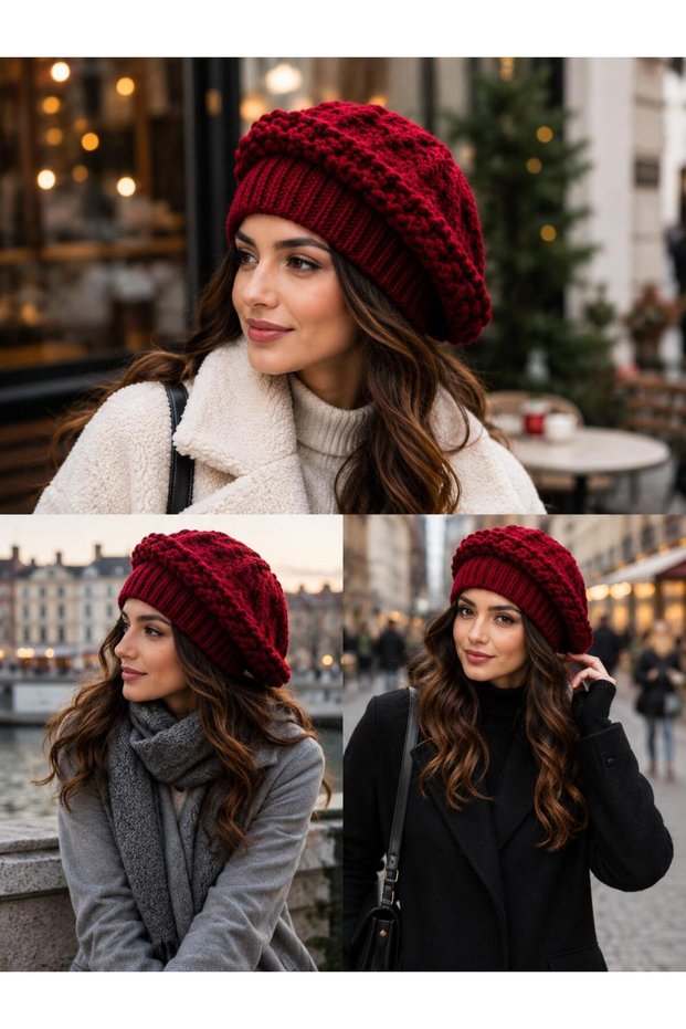 Women's Knitwear Painter Beanie, Winter Knitted Soft Warm Stylish Beanie, Casual French Beanie