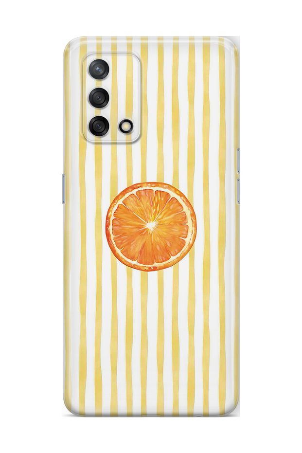 Oppo A74 Compatible Orange Slice Patterned Transparent Phone Case
