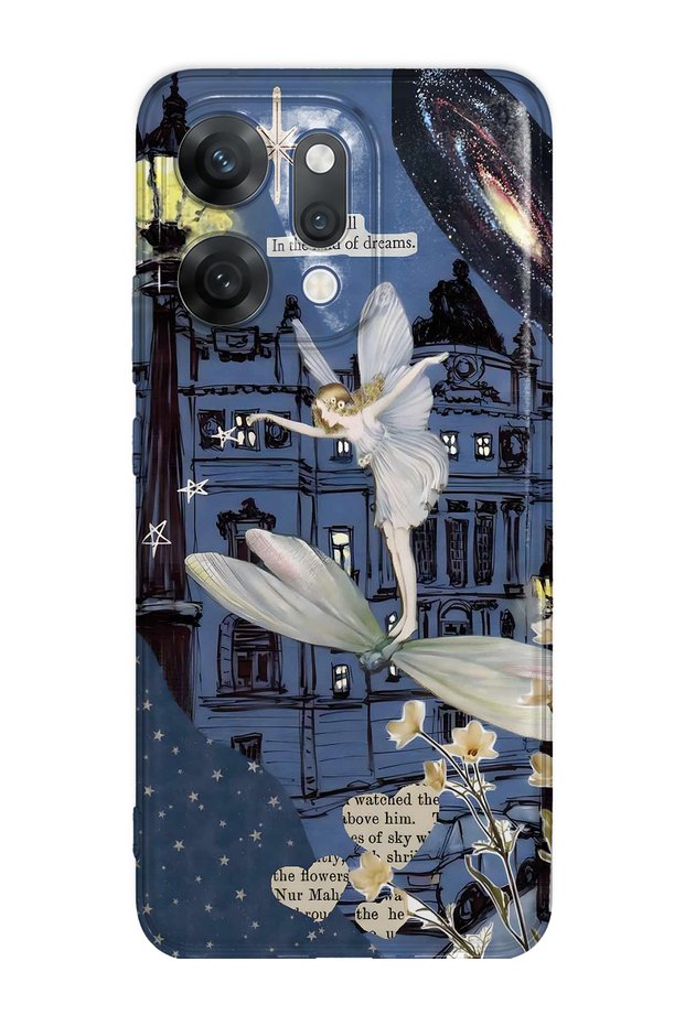 Oppo Reno 14 Compatible Fairy Tale Patterned Transparent Phone Case