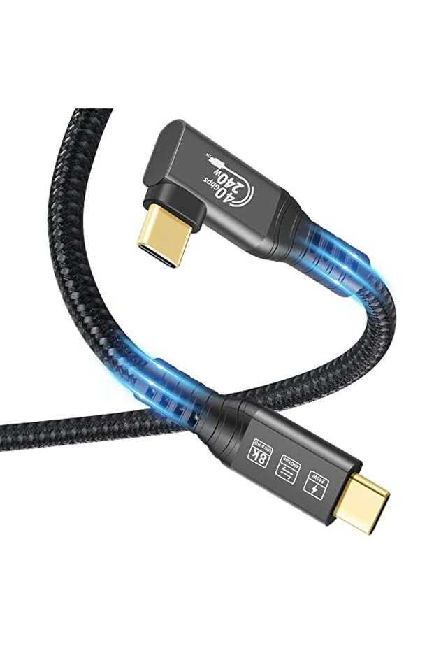كابل CHENLENIC USB4، مع كابل Thunderbolt 4، كابل شحن 240 واط، كابل بيانات 40 جيجابت في الثانية، دعم 8K@60Hz HDR