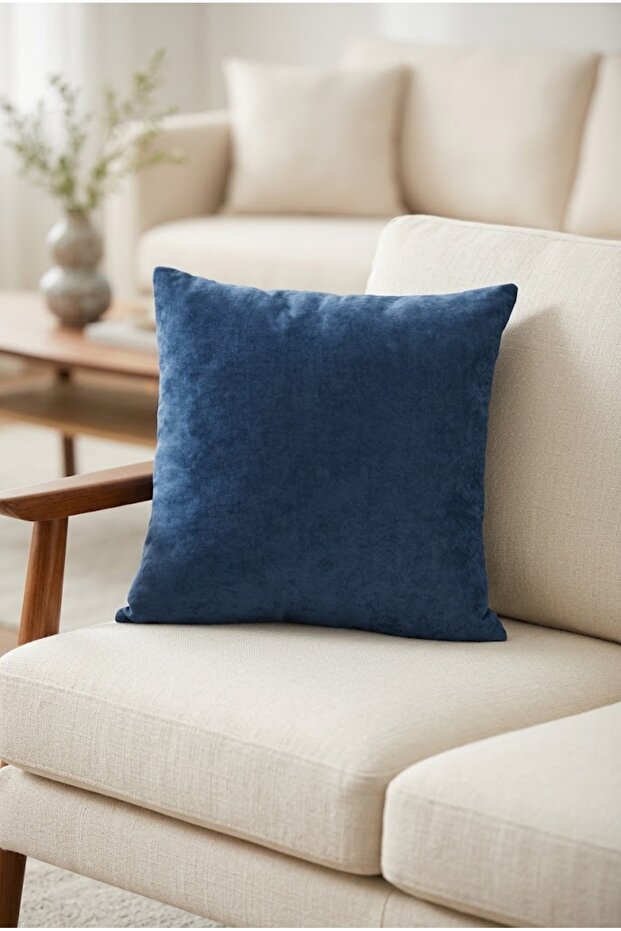 Cozy Plain Decorative Pillow Cover – Punchable Throw Pillow Cover – Navy Blue
