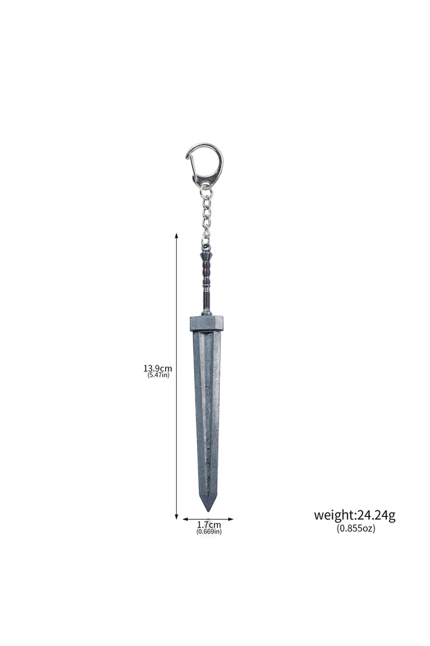 K00868-05 14cm Ring Dark Moon Greatswor Eldens Keychain Pendant Bloodhound's Fang Keyring Cosplay Fa