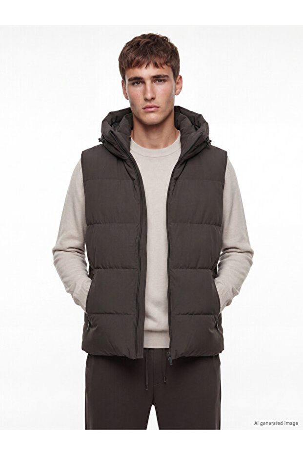 Esvab • Modern & Distinctive Standard Fit Hooded Men's Puffer Vest