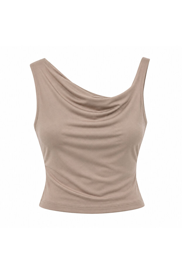 Mink Polyamide Low-Strap Blouse