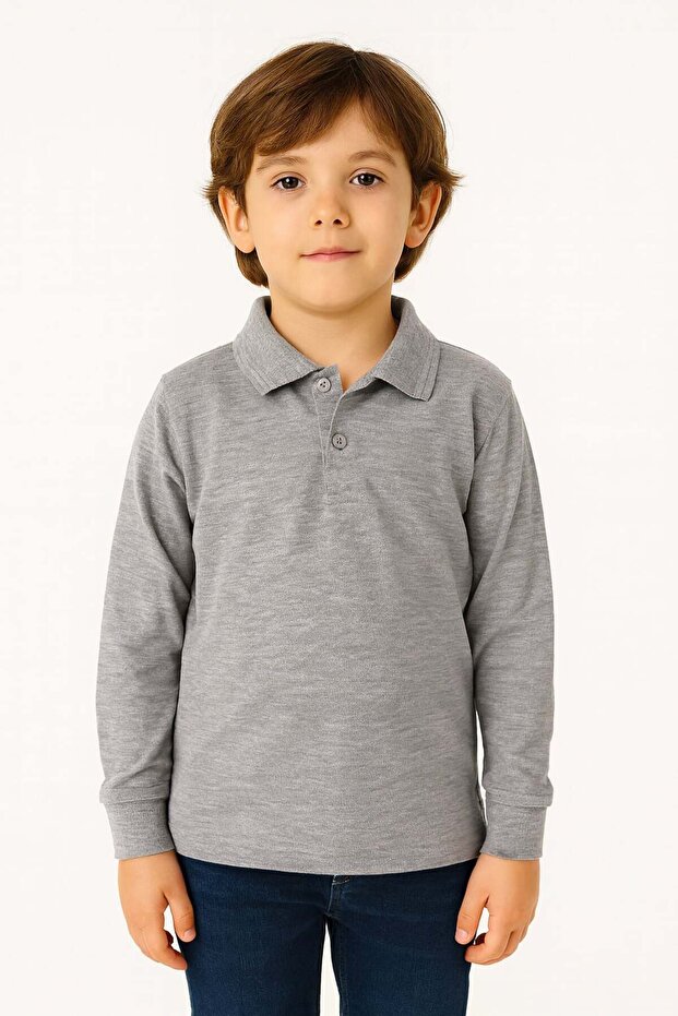 Children's Long Sleeve Polo Neck T-Shirt