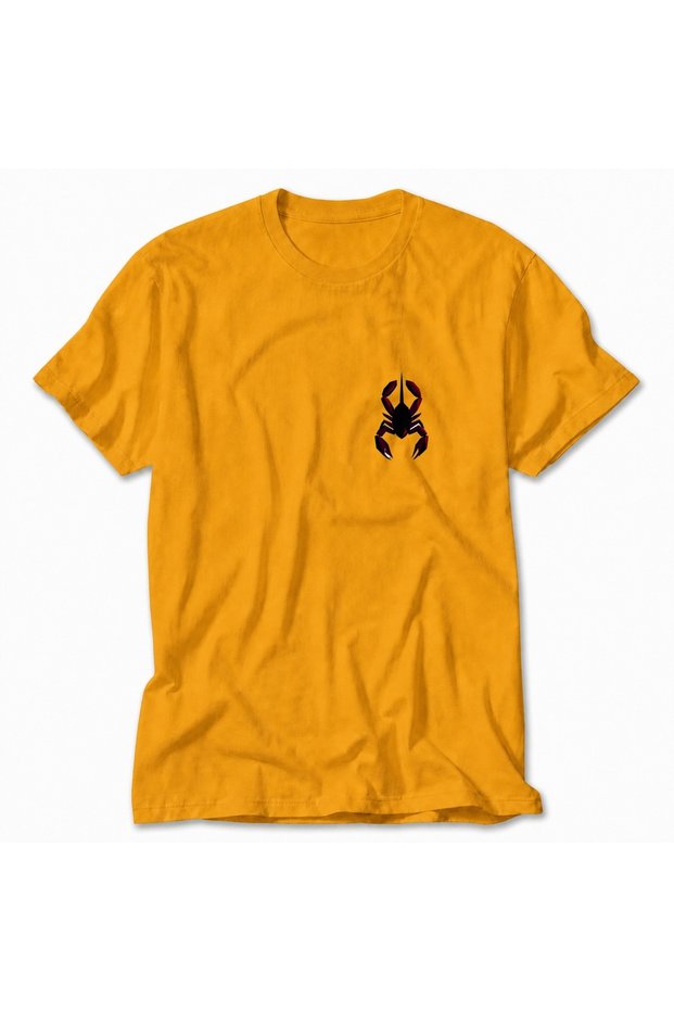 Women's Geometric Scorpion Design Printed T-Shirt Visual - Yellow