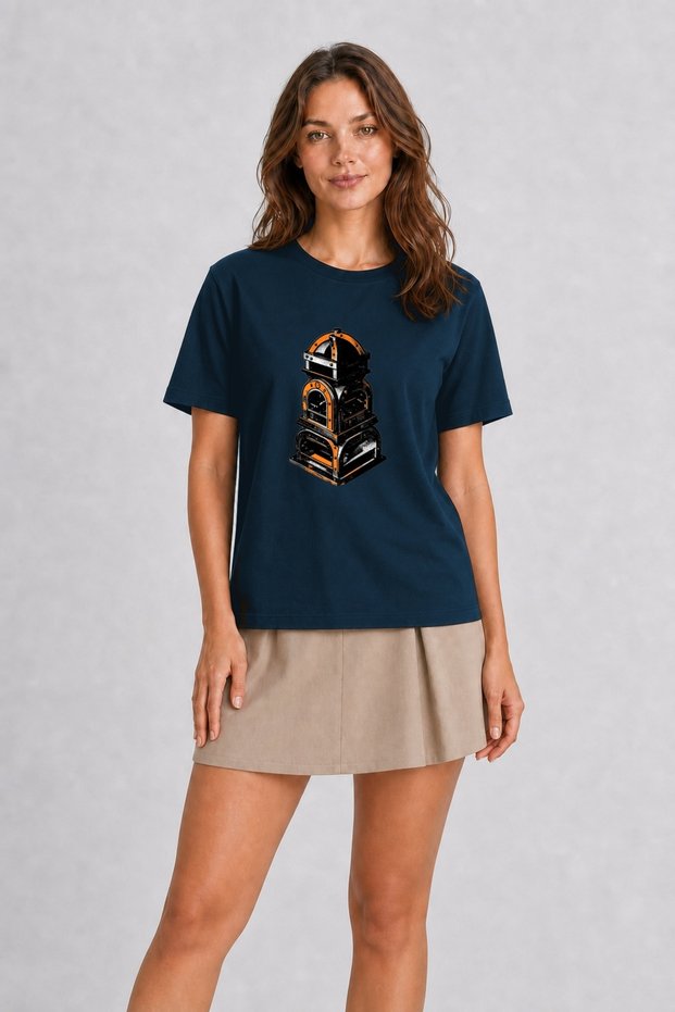 Women's Modern Industrial Turniket Street Graphic - Navy Blue