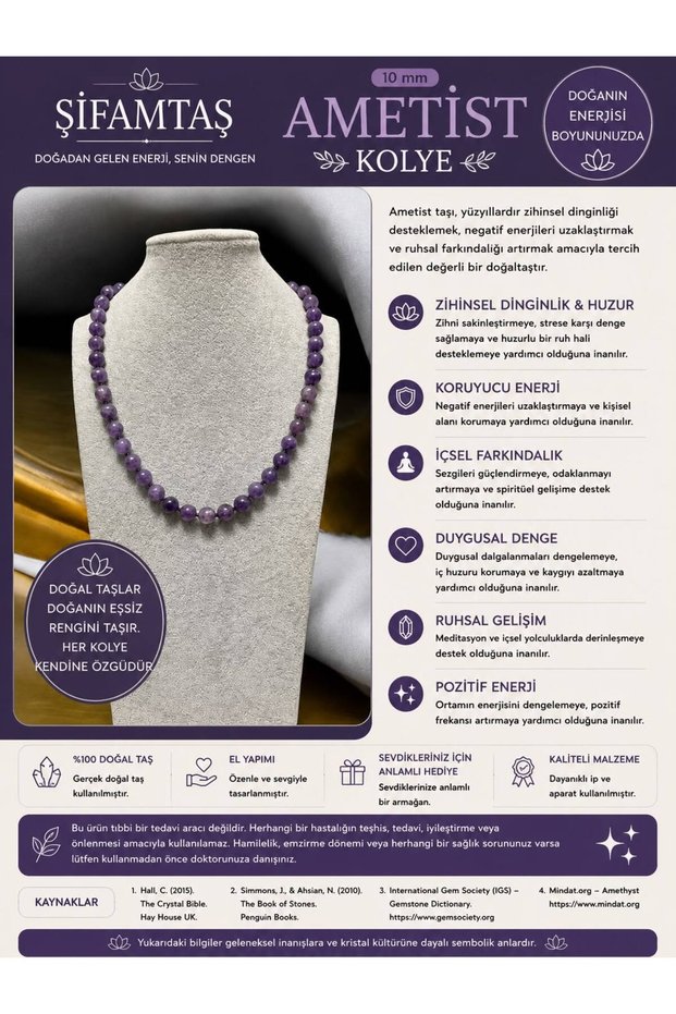 Ametist Natural Stone Necklace
