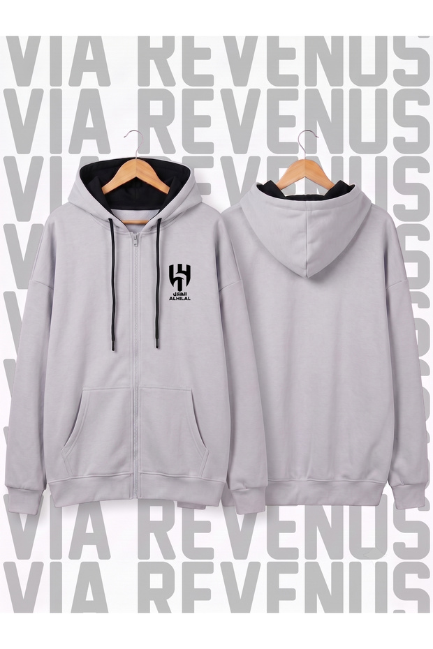 Al Hilal Printed Unisex Zippered Hooded Sweatshirt Cardigan