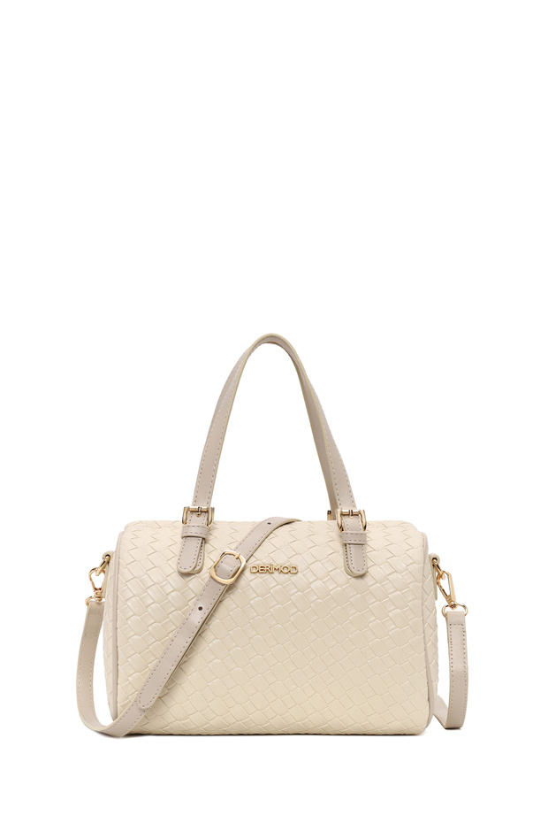 Women's Cream Long Strap Knitted Arm Bag Wb500004So