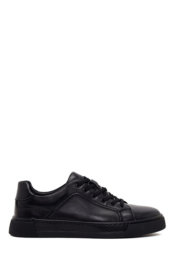Men's Black Lace-Up Leather Sneaker Wm680051Dv