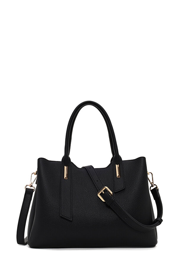 Women's Black Long Strap Classic Shoulder Bag Ab150022Sf