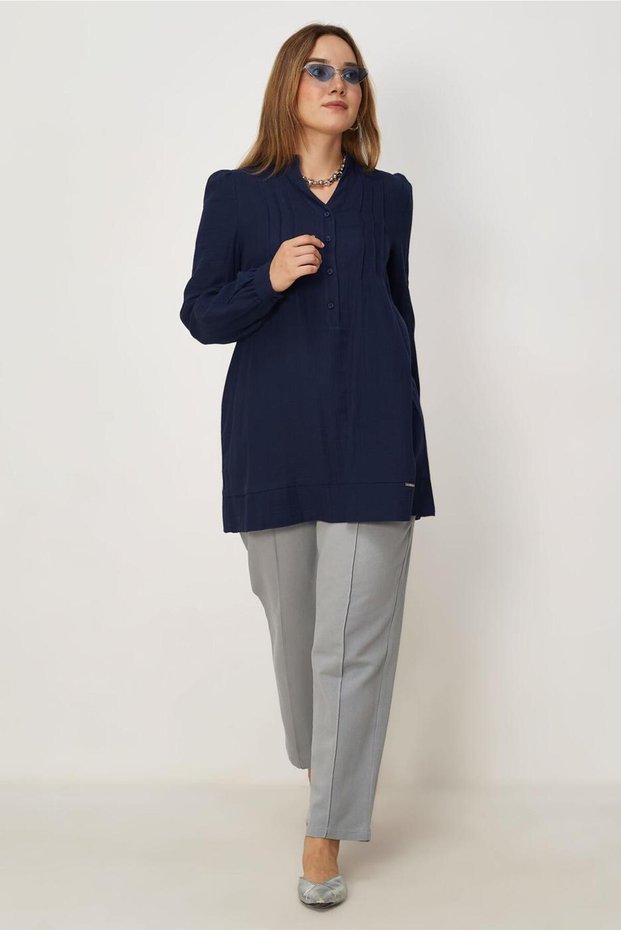 Haki̇m Yaka Muslin Tunic 46729