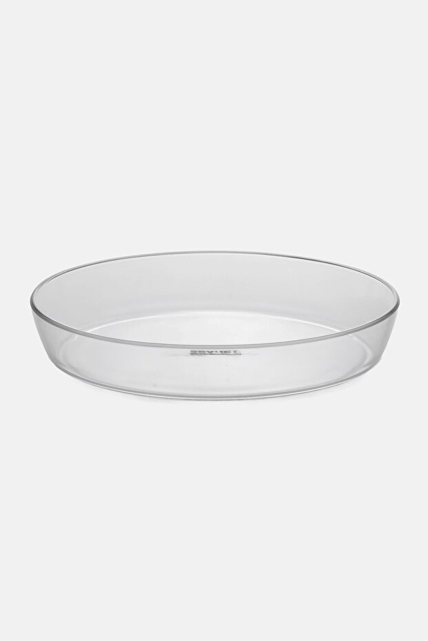 Oval Glass Baking Dish With Handles, Transparent