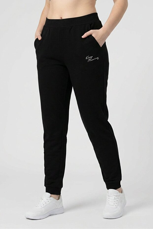 Women Sportswear Fit Running Sweatpants, Black