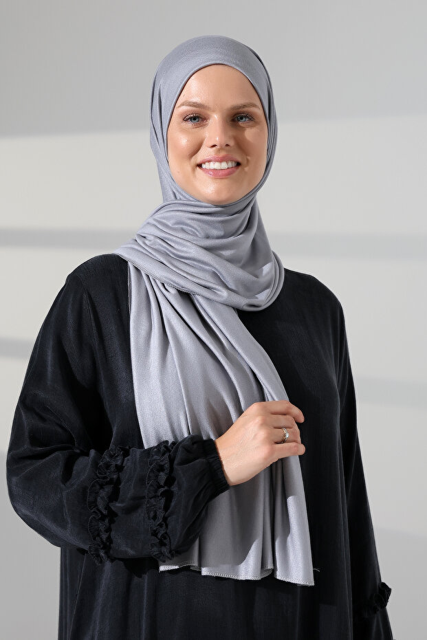 Women's Viscose Shawl Flexible Hijab Long Seasonal Gray
