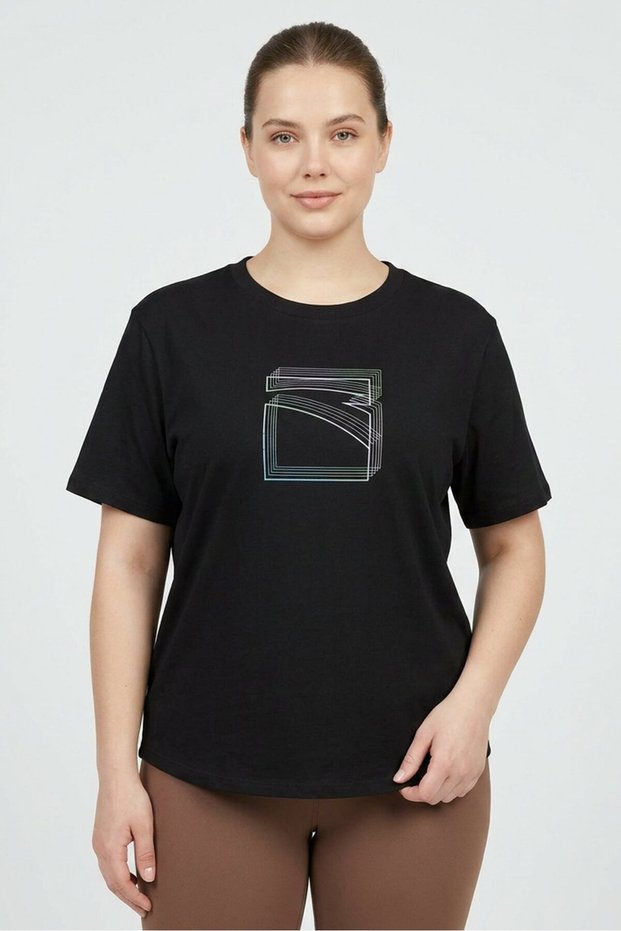 Women Sportswear Fit Short Sleeve Training T-Shirt, Black