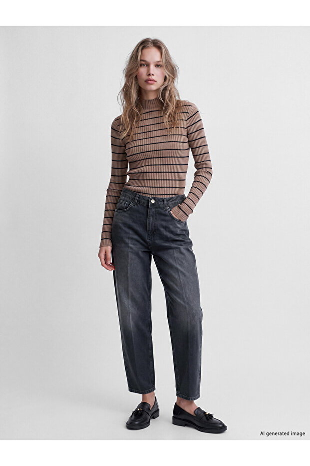 Lcw jeans black barrel fit women's jean pants