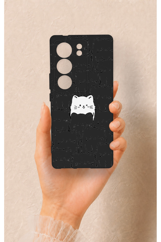 حافظة سيليكون متوافقة مع هاتف Vivo V29 من نوع Many Cats