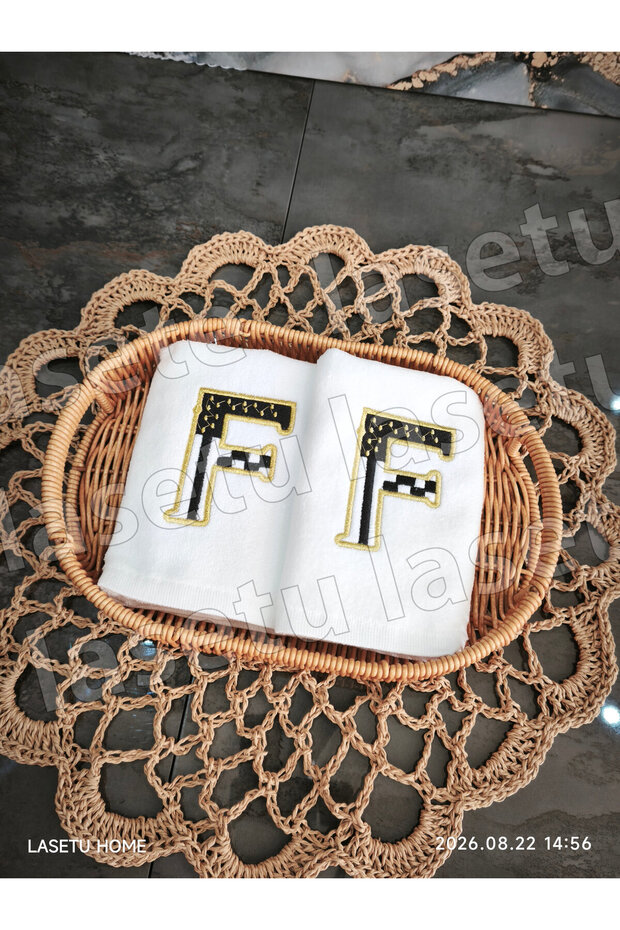 Checkered F Letter Kitchen Towel Set of 2 (30X50)