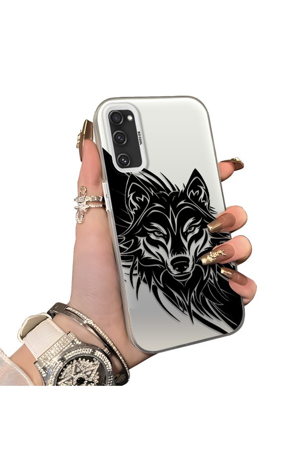 Samsung Galaxy S20 Fe 4G/5G Compatible Hard Acrylic Back Silicone Edge Lens Protection Case Wolf