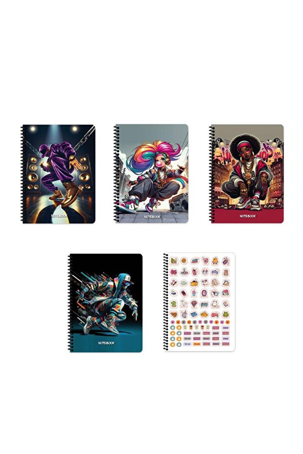 Keskin 16,5*22,5 80 Yp.Çiz.Karton Cover Spiral Notebook-Rapper