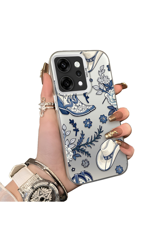 Oppo Reno14 Pro Compatible Hard Acrylic Back Silicone Edge Lens Protection Case