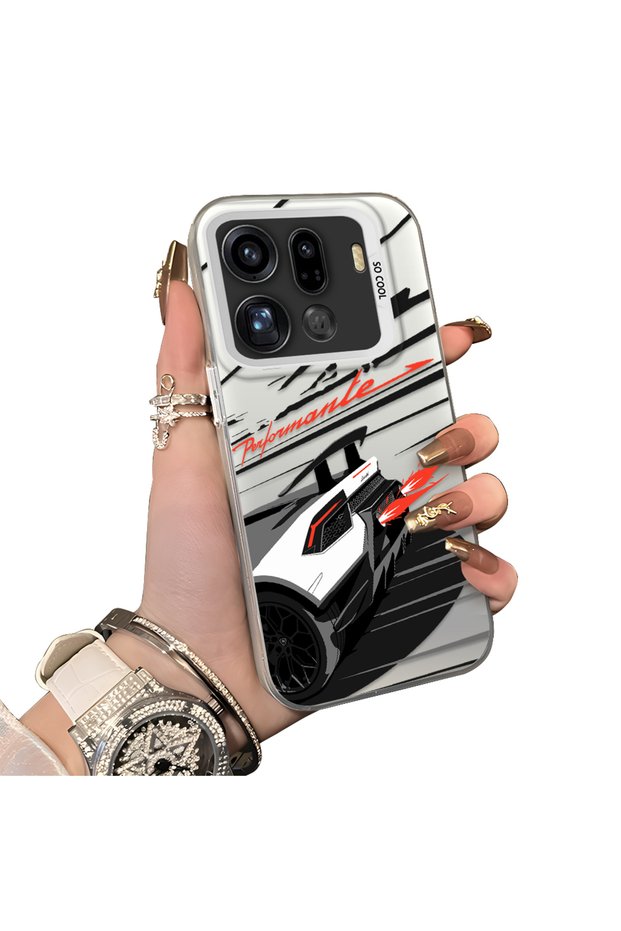 Oppo Find X9 Pro 5g Compatible Stylish Racing Car Pattern Acrylic Back Panel Silicone Edge Shock Absorbing Case