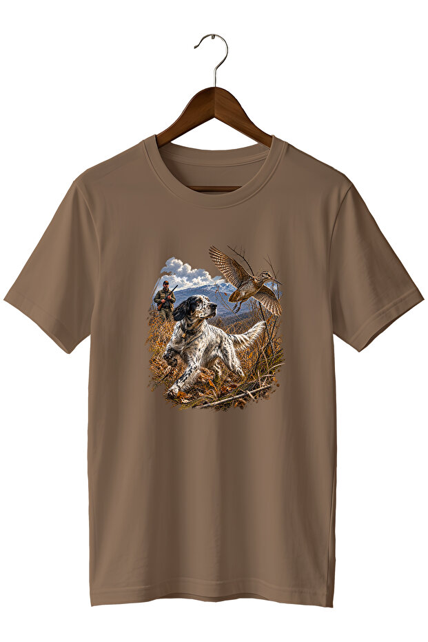 Exclusive Wild Nature Çulluk Setter Illustrated Printed Premium T-Shirt