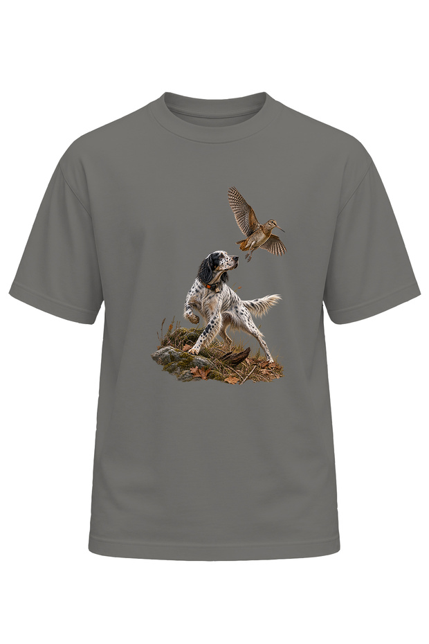 Nature Camping Çulluk Setter Illustrated Printed Premium T-Shirt