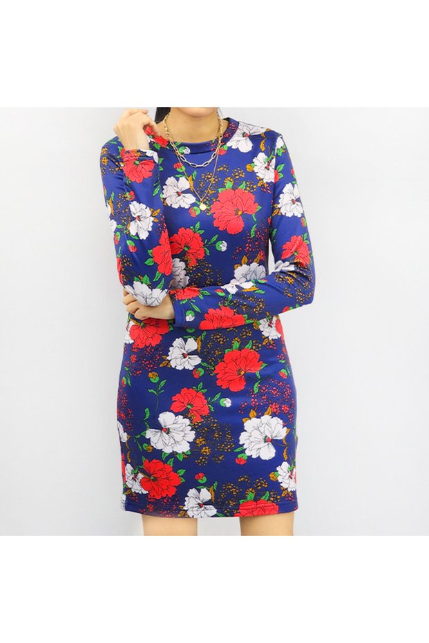 Women's Floral Bodycon Long sleeve Dress